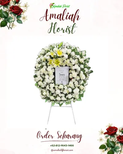 Krans Bunga Duka Cita di Gedung Sopo Sulaksana Bandung