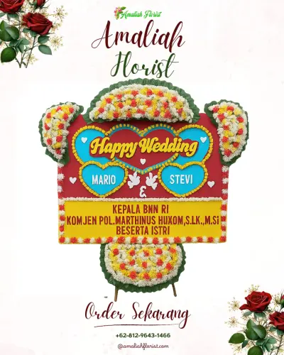 Karangan Papan Bunga Pernikahan di Gedung Sopo Sulaksana Bandung